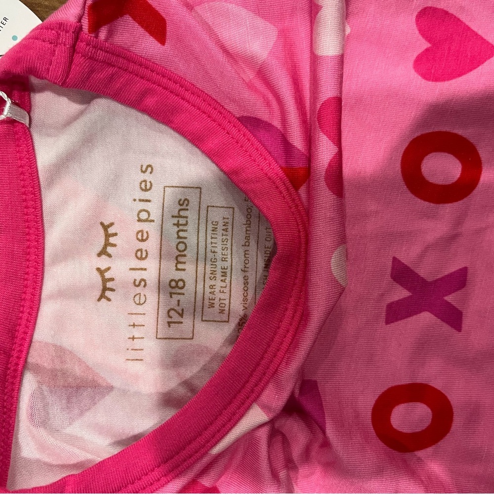 Little Sleepies Pink and Red Heart Pajama
